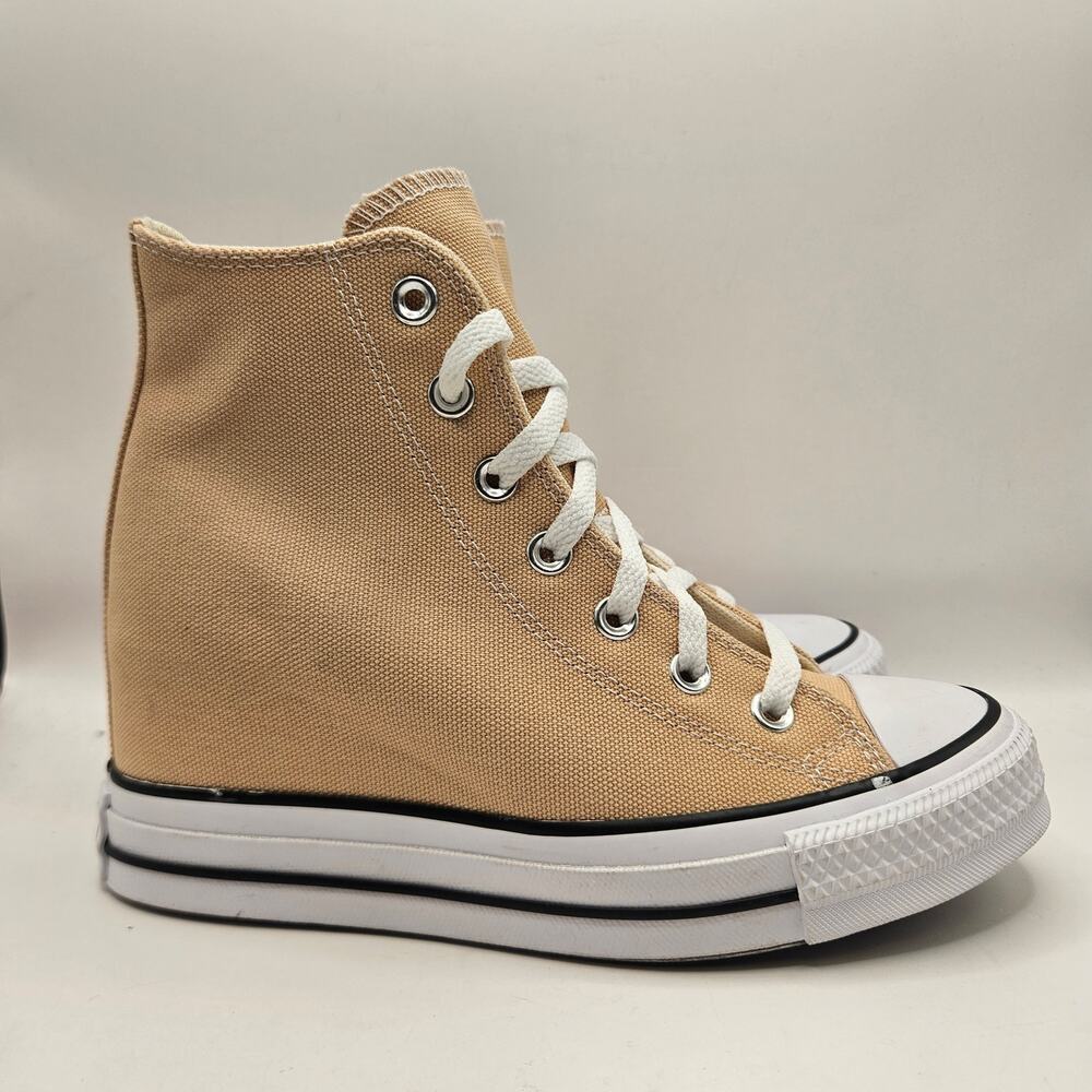 CONVERSE WOMEN'S 7.5 CTAS WEDGE HI COASTAL DUNE NWOB A13531C NWOB - Picture 4 of 6